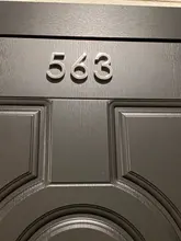 Placa gris moderna de 58mm para el número de la puerta del Hotel, pegatina de dígitos, letrero de placa de plástico ABS, 0123456789