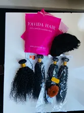 EMOL malayo Pelo Rizado mechones 100% mechones de cabello humano postizo mechones 3/4 piezas no Remy extensiones de cabello humano rizado