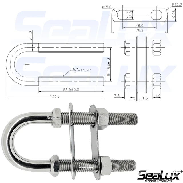2 Bulloni A U M8 100mm Acciaio Inox 304 - Con Dadi, Per Barche, Auto, Fissaggi - Foto 9