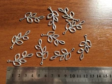10 Uds rama encantos de Color plata antigua rama encantos colgantes para pulseras de abalorios de hojas joyería
