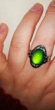 Vintage Color Retro cambio anillo Oval emoción sentimiento cambiante anillo de Control de temperatura de Color anillos para las mujeres