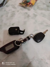 3 botones de cuero coche-estilo de cubierta para Starline B9 B6 A91 A61 Twage dos forma de sistema de alarma para coche llavero