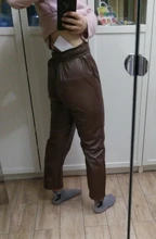 Pants Trousers Women Drawstring Female High-Waist WOTWOY Spliced Loose Autumn Straight