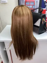 Pelucas de cabello humano rubio miel marrón brasileño para mujeres, pelo liso de hueso 13x4, encaje frontal resaltado, cierre