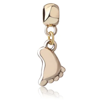 

ANGEMIEL Gold Dore Baby Feet Charm With Create Own style
