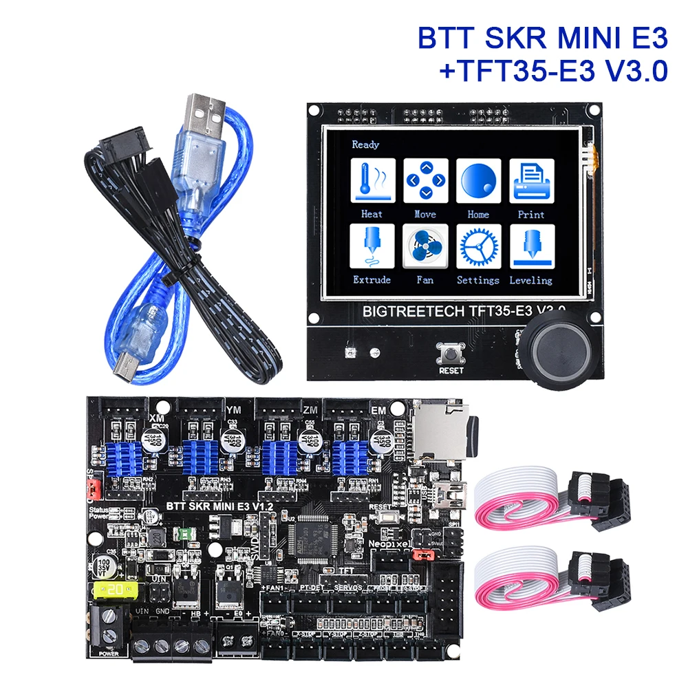 Painel de Controle Peças da Impressora Bigtreetech Mini V1.2 Tft35 V3.0 32 Bits Tmc2209 Tmc2208 Uart Ender 3 5 3d Btt Skr e3