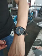 OLEVS-Reloj clásico de cuarzo para hombre, resistente al agua, correa de cuero, informal, Popular, de negocios