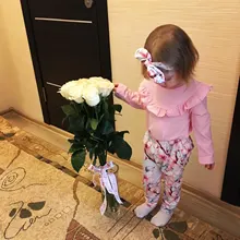 Conjunto de ropa para niñas pequeñas, Tops de manga larga con letras para recién nacidos, pantalones informales con estampado, diadema, trajes para niños pequeños