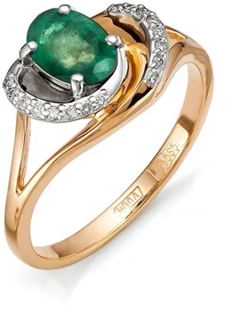 

Master brilliant emerald ring with red gold diamonds