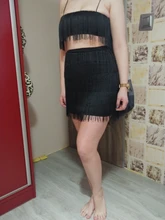 Tobinoone 2021 nuevo mujeres verano borla elegante vestido Club vestido de fiesta Sexy hombro embellecido con borlas Mini vestido