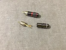 Conector RCA chapado en oro, adaptador de enchufe macho de vídeo/conector de Cable de Audio, 6mm, negro y rojo, superrápido, 2 uds./1 par