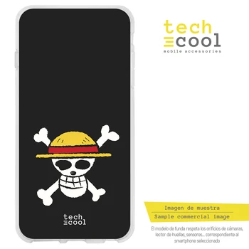 

FunnyTech®Stand case for Samsung Galaxy S6 Silicone Edge Plus Series One Piece skull vers.1 Black