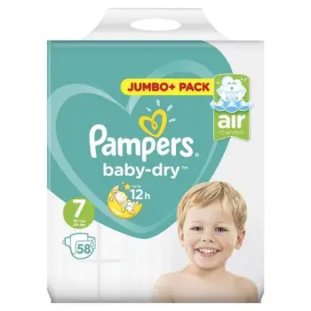 

Pampers Baby-Dry Taille 7, 15 + kg, 58 Couches - Jumbo Pack