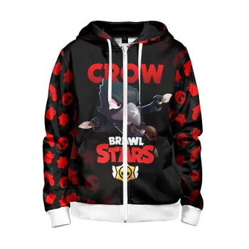 

Children's sweatshirt 3D with zipper Brawl Stars Crow
