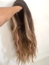 EASIHAIR-pelucas onduladas de cuerpo largo para mujer cabello sintético degradado, negro, marrón, Rubio, Cosplay, parte media Natural, resistente al calor