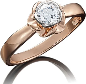 

Yuz platinum flower ring with Swarovski crystals in red gold