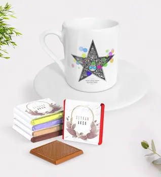 

Personalized School Ünlüyüm Turkish coffee Cup and Chocolate Gift Seti-2