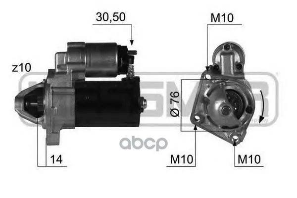 Стартер Ford Fiesta V 1.3 01-, Ka 1.3, 1.6-08 12v 1,1 Kw Era арт. 220411