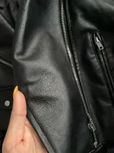 Jacket Short Winter Coat Faux-Leather Mozuleva Black Women Retro PU Turn-Down-Neck Loose