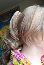 Extensiones de Cabello para mujer, coletas con ondas, 14 pulgadas, pelo sintético Rubio, extensión Natural