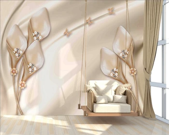 

3D photo wallpaper. Purple flower silk. Any size. Fast shipping to Russia.