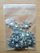 10 Uds. De dijes de Sol de 28x25mm, colgantes de Color plateado bronce dorado tibetano, fabricación de joyas antiguas DIY, artesanía hecha a mano