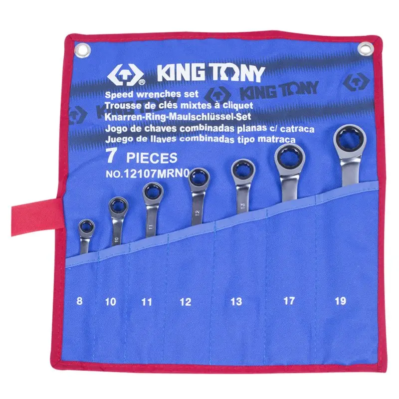 Набор ключей комбинированных трещоточных KING TONY 12107MRN01