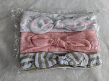 3 unids/lote bebé diadema flor impresión niños Hairwear para recién nacido bebé niña diadema niña bebés elástico banda de pelo