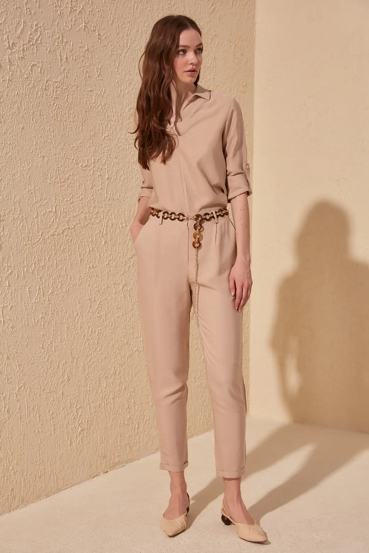 Trendyol лиоцелл плитка морковь штаны TOFSS19ST0009|Брюки |