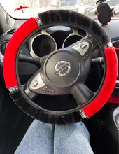 Interior-Accessories Steering-Wheel-Cover Rhinestone Car Plush Universal Soft 37-38cm-Diameter