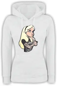 

Felpa Con Cappuccio donna basic Top Qualità Top Vestibilità ALICE IN WONDERLAND PUNK MADE IN ITALY