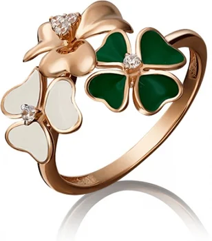 

Yuz platinum ring flowers with cubic zirconia Red Gold