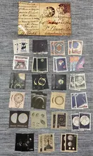 46 unids/pack Retro Museo filatélico serie cuarderno de recortes con pegatinas decorativas palo etiqueta álbum diario papelería pegatina de sello