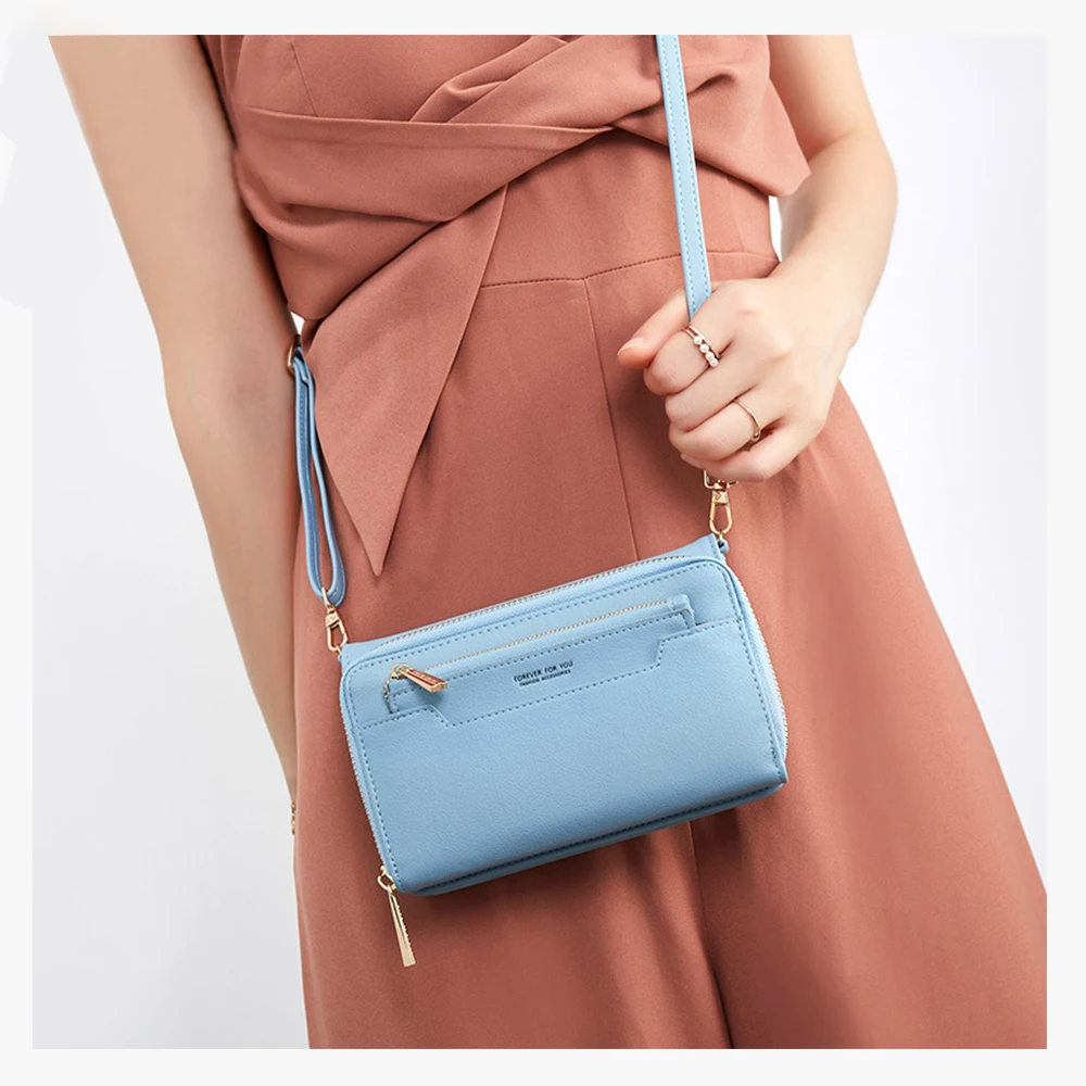 

Messenger Crossbody Bags women Female shoulder HandBags phonebag Sling Lady girl PU Leather fashion Purse original design black