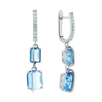 

Silver earrings with sitals and cubic zirconium sunlight sample 925