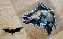 YJZT 14CM*14.7CM Personality Animal Fish PVC Car Styling Car Sticker Decal 5-0204