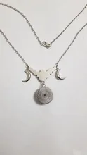 Cristal de vidrio Luna collar COLGANTE media luna bruja joyería de Luna simple collar joyería pagano mago regalo