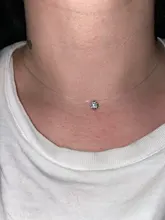 DoreenBeads de moda Invisible transparente línea de pesca collar de diamante de imitación de cuello de encaje de las mujeres joyería minimalista