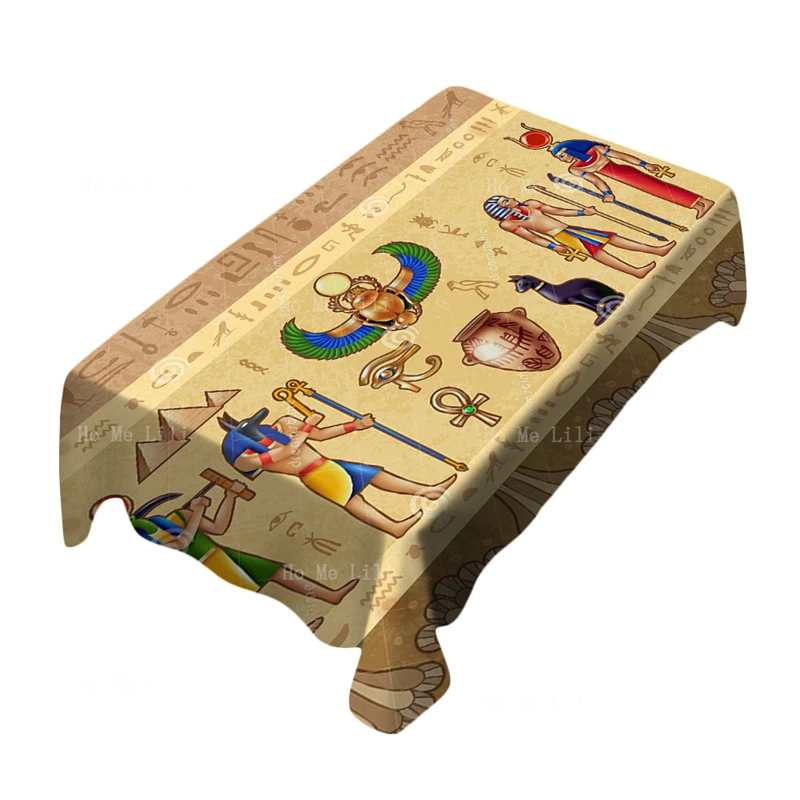 

Горизонтальная скатерть с изображением древнего египетского кота, борца, оккультная картина, большая платформа, речная дорога, архальный памятник от Ho Me Lili