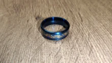 De acero de titanio anillos de dragón negro y hombre en azul regalos de boda banda de tamaño 6-12