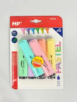 

Fluorescent markers and cakes-case with 6 colors