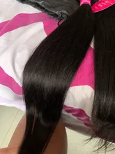 Beaufox-extensiones de pelo ondulado brasileño, extensiones de cabello humano liso, Natural/negro azabache, Remy, 1/3/4 unidades, 8-30 pulgadas