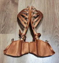 Zapatos de salón tango salsa Latino para niñas, zapatos de tacón bajo, 20 colores