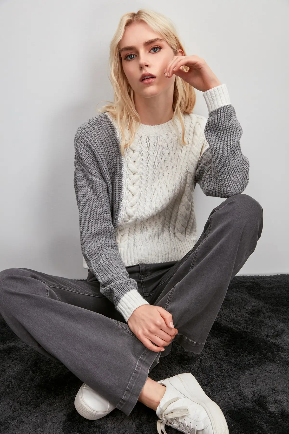 Koop Trendyol Mesh Gedetailleerde Truien Trui TWOAW20KZ1421