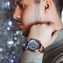 LIGE-Reloj analógico de cuero para Hombre, accesorio de pulsera resistente al agua con cronógrafo, marca de lujo deportivo de complemento masculino con diseño moderno, disponible en color azul, 2021