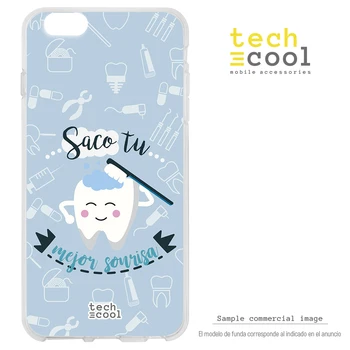 

FunnyTech®Case Silicone for IPhone 11 L dentist "Sack your best smile" vers.2 blue background