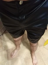 Samlona-pantalones cortos de cuero sintético para hombre, Shorts sexys de piel sintética, ajustados, de talla grande 5xl, estilo Punk, con cremallera, corto para baile, novedad de verano