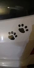 Etiqueta engomada del coche fresco diseño pata 3D perro Animal oso gato huellas de patas huella 3M pegatina pegatinas para coche de plata rojo oro rojo con oro rojo