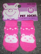 4 Uds juego calcetín para mascota, suministros para mascotas cachorro de perro Calcetines perro Anti Slip Calcetines para mascotas invierno cálido de punto de accesorios de ropa