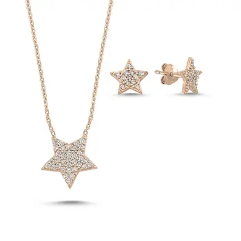 

Angemiel 925 Sterling Silver Zircon Star Set - Rose Gold Plated